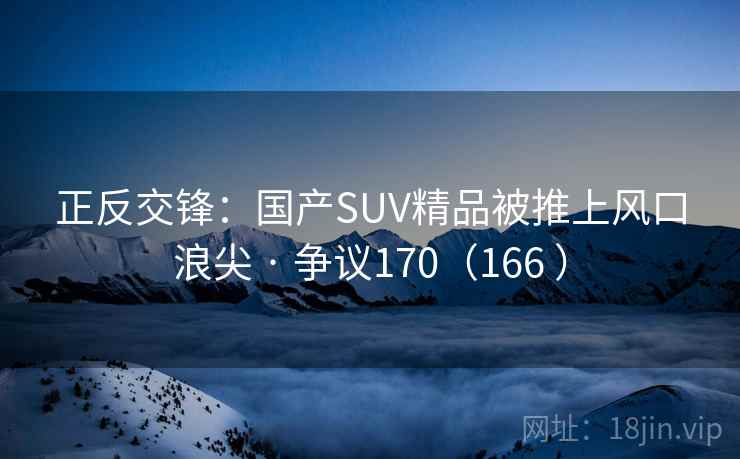 正反交锋：国产SUV精品被推上风口浪尖 · 争议170（166 ）